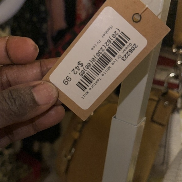 10. SURF GYPSY set crop tank top and pants white color size L women knit NWT - Picture 7 of 7